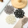 Pearl beaded hairnet, hotel, bank, property management, professional work, hair flower, net bag, fashion OL, light luxury diamond-encrusted headwear details Picture